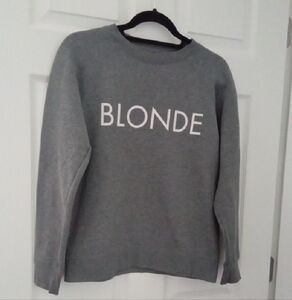 Brunette The Label Women's Heather Gray 'Blonde' Sweatshirt XS